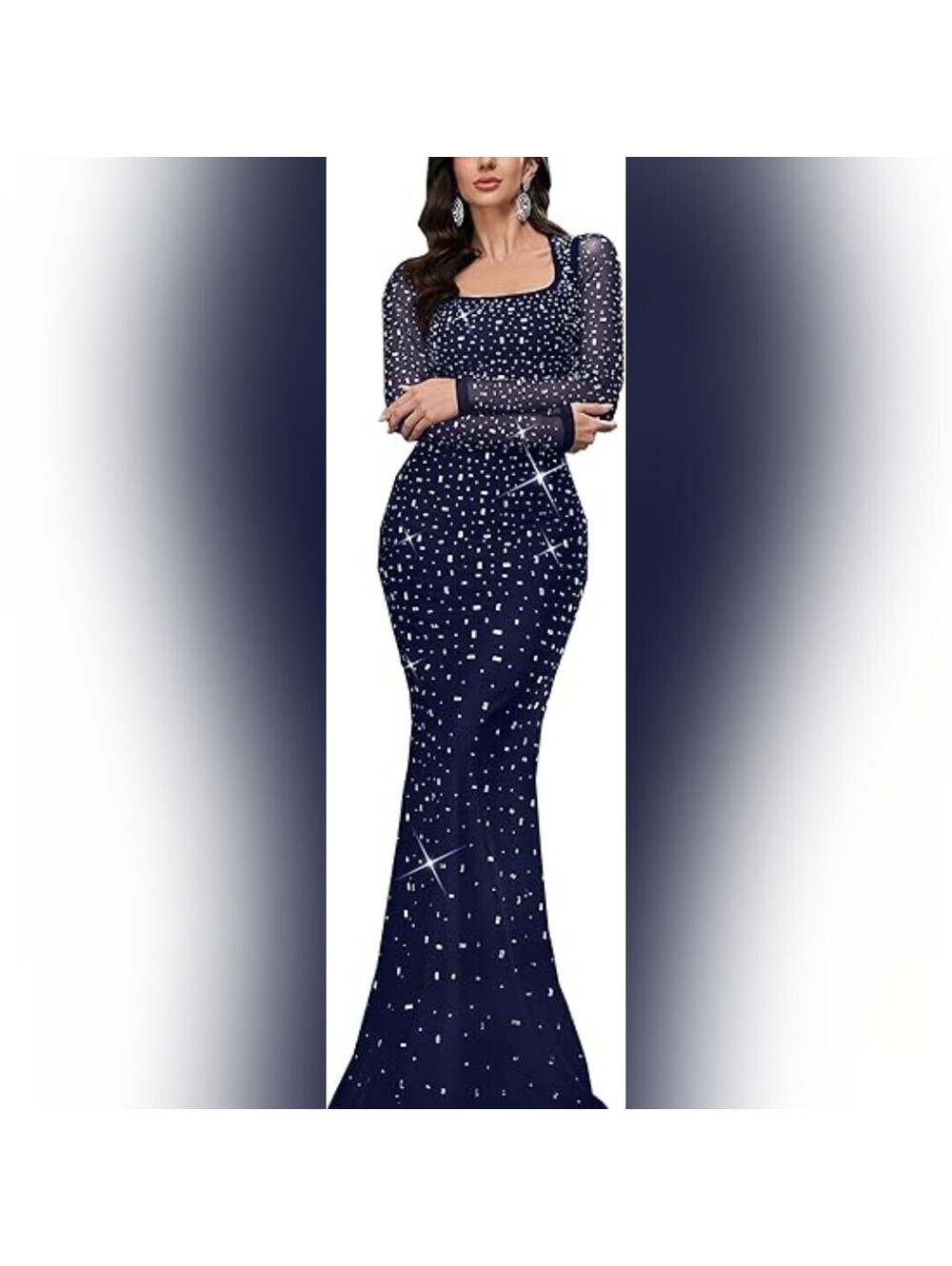 NWOT Rhinestone Formal Evening Elegant Party Cocktail Maxi Dress, XL (12)